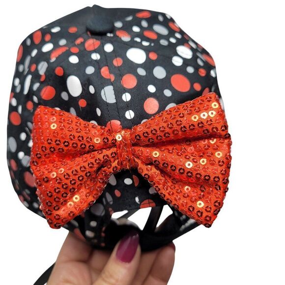 Disney Parks Minnie Mouse Alway‎ Be You Glitter Brim Sequin Bow Hat Baseball Cap - Picture 4 of 8